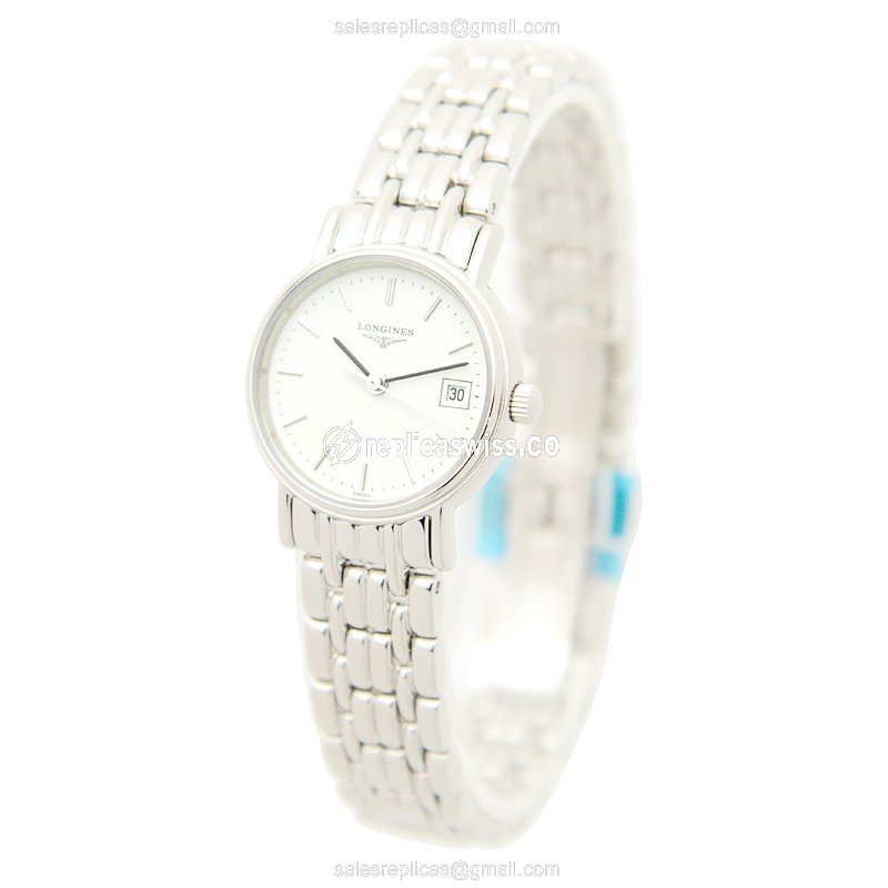 Luxurious Longines Presence Replica, White Dial, Stainless Steel Case & Quartz Movement Watch - view 3