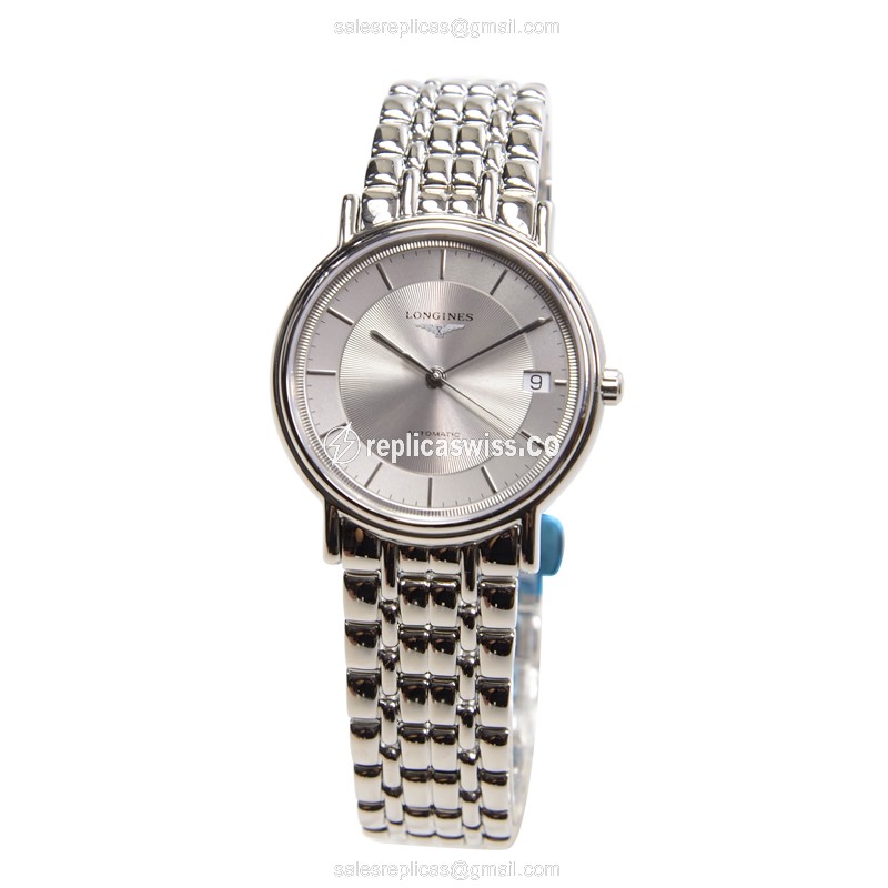 Luxurious Longines Presence Replica with Automatic Movement Stainless Steel Case Watch - view 2