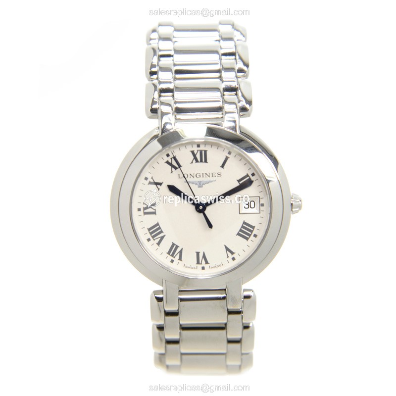 Luxurious Longines Prima Luna Replica in Stainless Steel Case, Silver Dial & Quartz Movement Watch - view 2