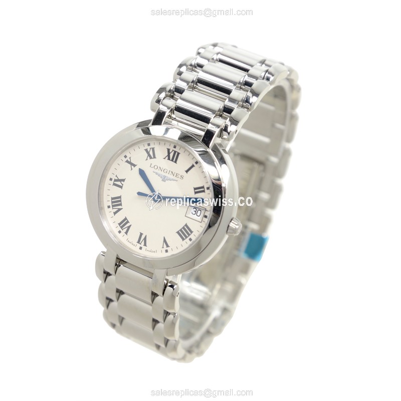 Luxurious Longines Prima Luna Replica in Stainless Steel Case, Silver Dial & Quartz Movement Watch - view 3