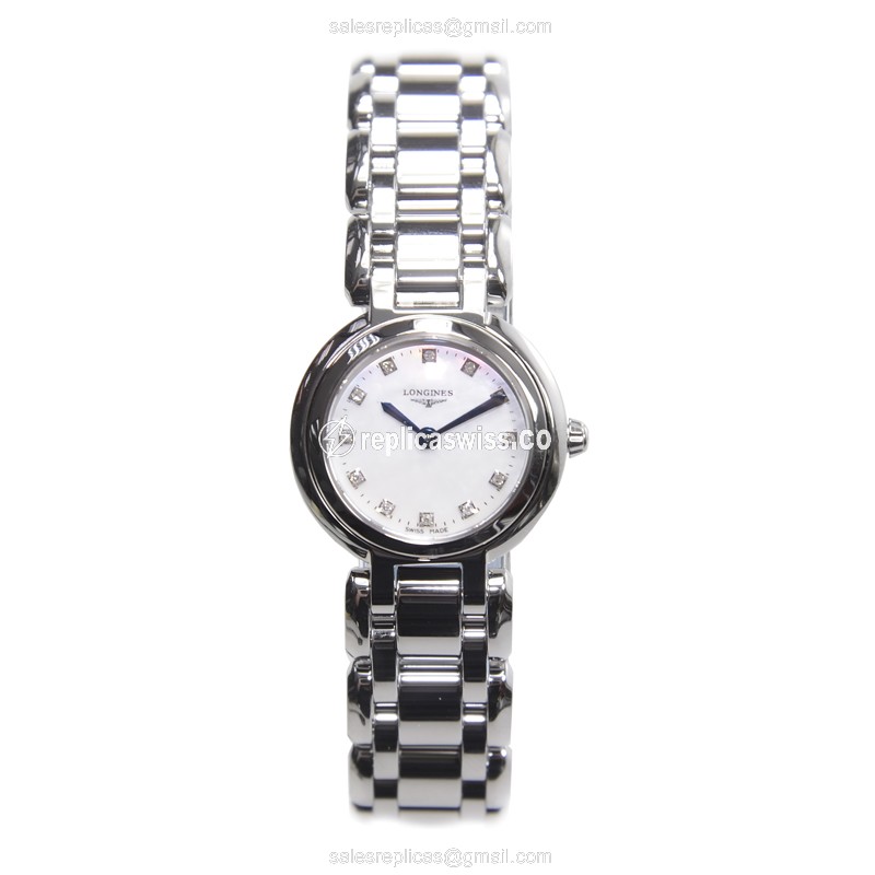 Luxurious Longines Prima Luna Replica in Stainless Steel Case, White Dial, Sapphire Crystal - view 2