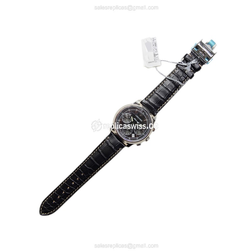 Luxurious Longines Saint Imier Replica in Stainless Steel, Automatic Movement & Black Dial Watch - view 2