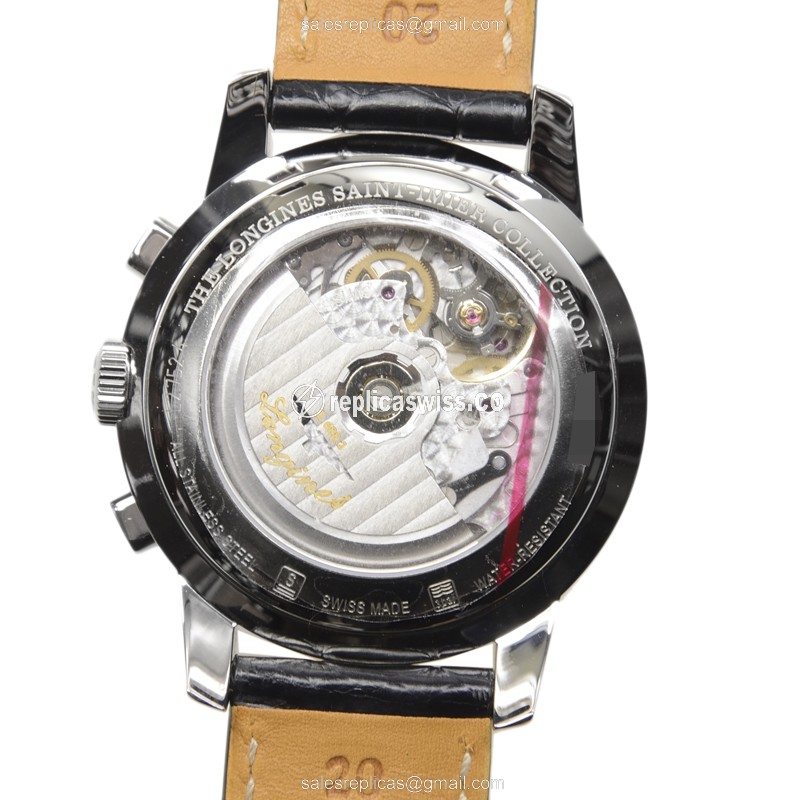 Luxurious Longines Saint Imier Replica in Stainless Steel, Automatic Movement & Black Dial Watch - view 3