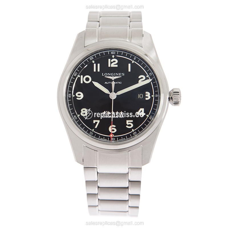 Luxurious Longines Spirit Replica in Stainless Steel, Automatic Movement & Black Dial Watch - view 2