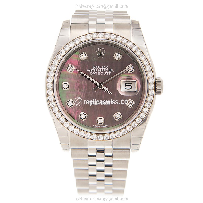 Luxurious Rolex 116244NG Datejust Replica in 18kt Steel, Black Dial, Sapphire Crystal Watch - view 2