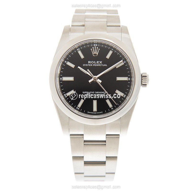 Luxurious Rolex 124200-0002 OYSTER Perpetual Replica with Black Dial Steel Case Watch - view 2