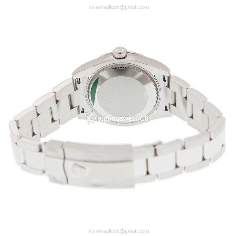 Luxurious Rolex DATEJUST Replica in 18kt White Gold & Steel, Automatic Movement & Blue Dial Watch - view 4