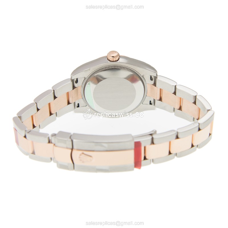 Luxurious Rolex Lady Datejust Replica in 18kt Steel & Rose Gold with Automatic Movement Silver - view 4