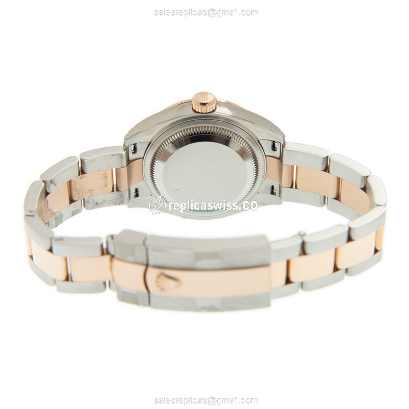 Luxury Rolex Lady Datejust Replica, Automatic, 18kt Gold Pink Dial & Steel Bracelet Watch - view 4