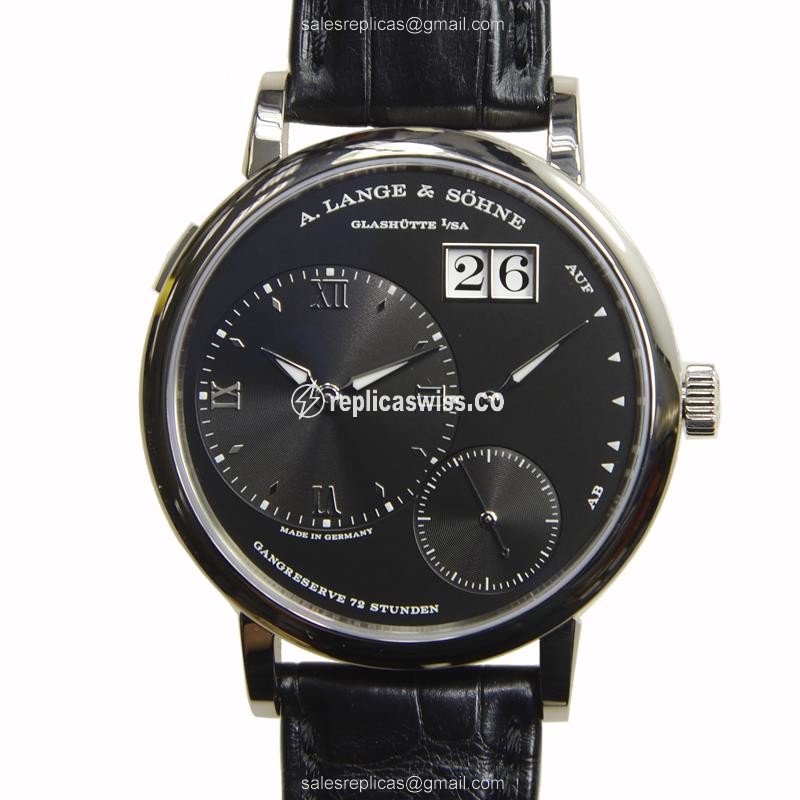 A Lange & Sohne 117.028 Grand Lange Manual Wind | 18kt Gold Case | Black Alligator Strap Watch