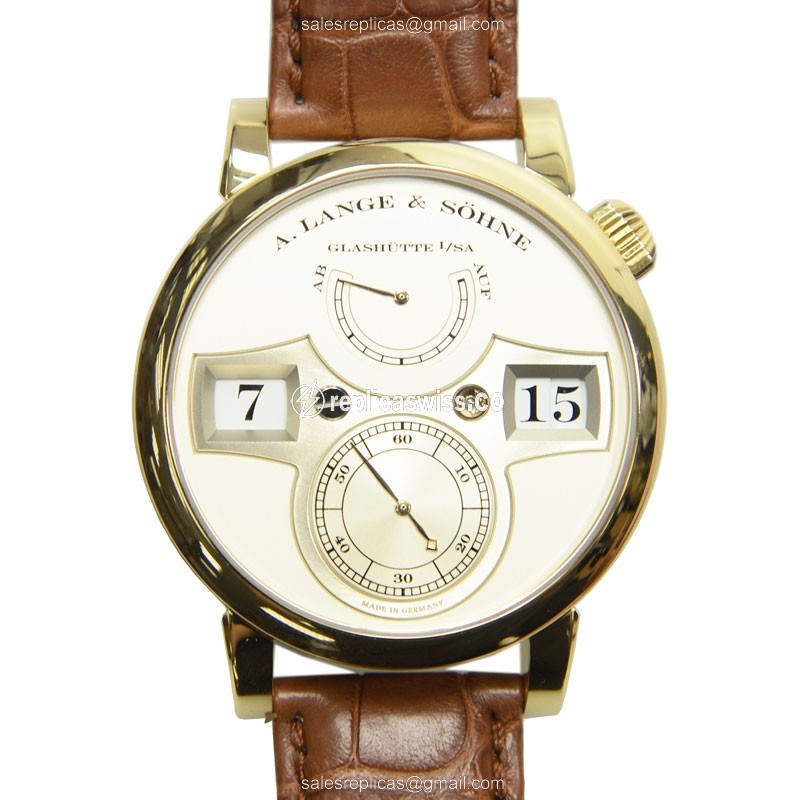 A Lange & Sohne 140.021 Owl Series Manual Wind — Silver Dial, 18kt Gold Case Watch