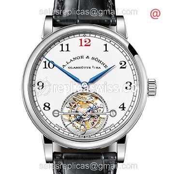 A Lange & Sohne 1815 Chronograph Replica in 950 Platinum, Manual Wind with White Dial & Leather