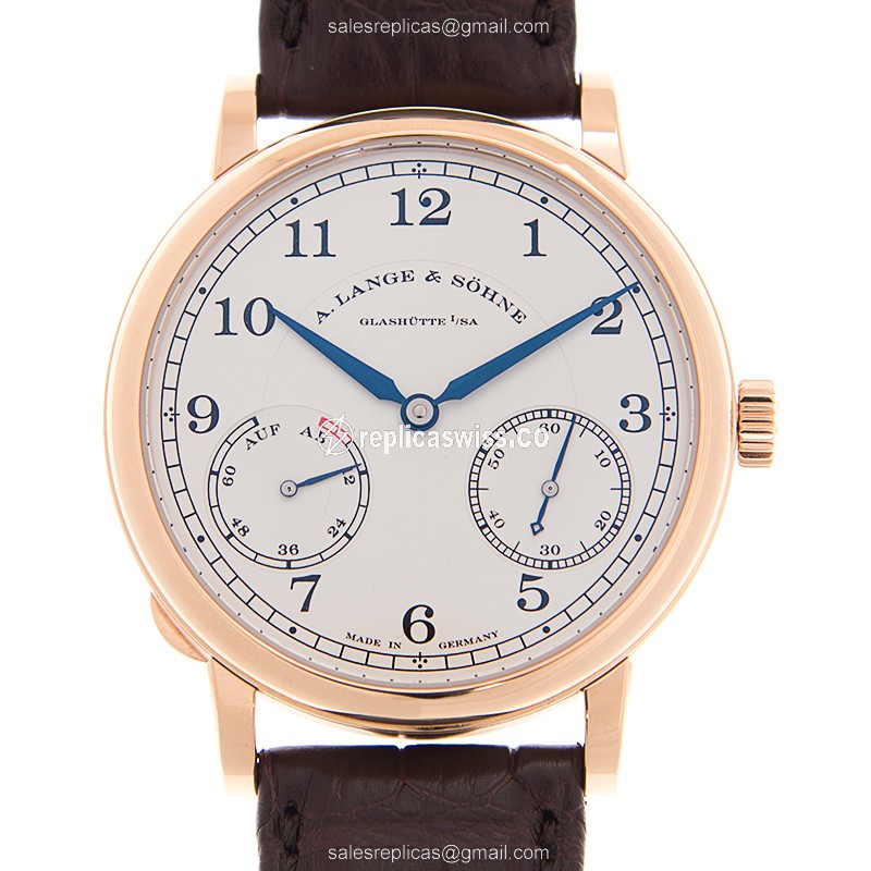 A Lange & Sohne 1815 Chronograph Replica | Manual Wind | 18kt Gold Case, White Dial Watch