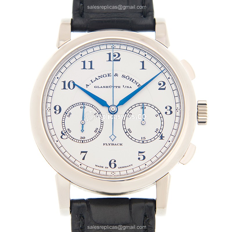 A Lange & Sohne 1815 Chronograph Replica | Manual Wind | 18kt Gold Case, White Dial Watch