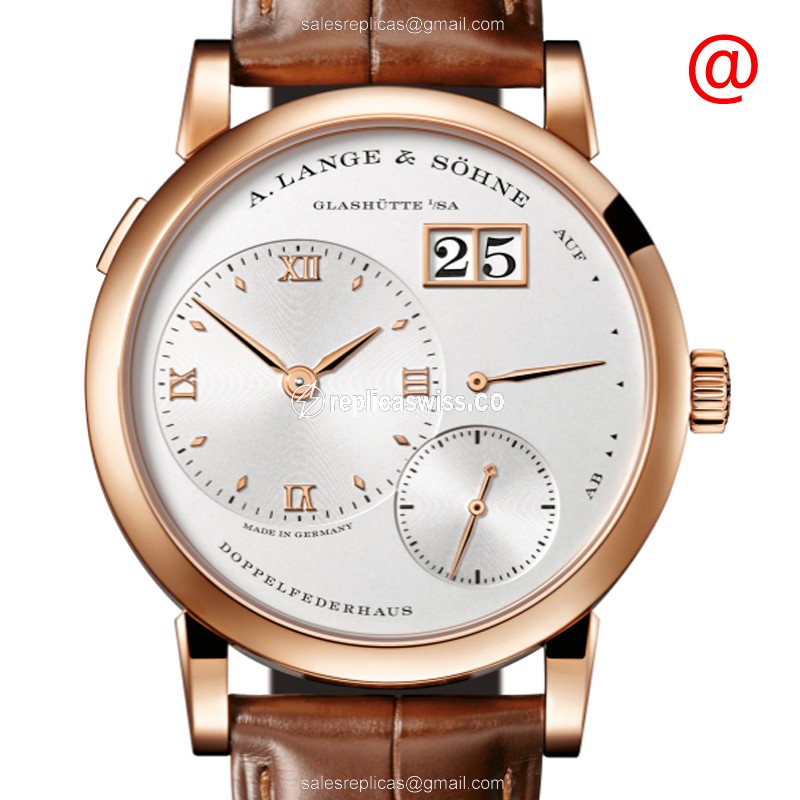 A Lange & Sohne LANGE 1 Replica in 18kt Gold with White Dial Automatic Movement Watch
