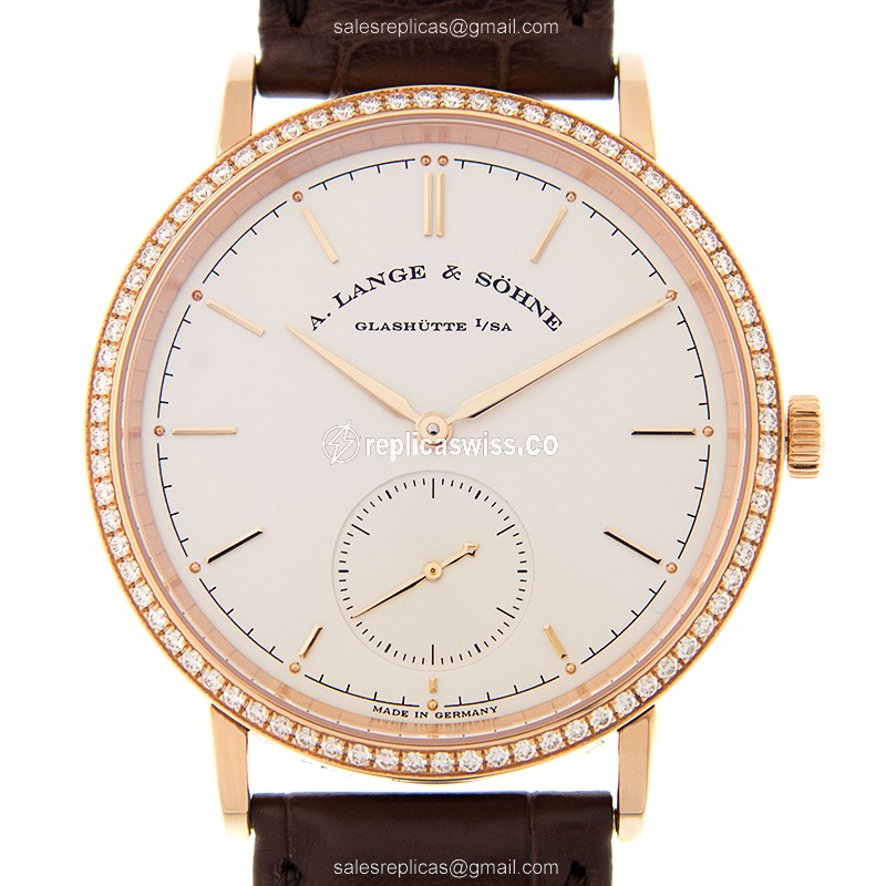 A Lange & Sohne SAXONIA 842.032 Replica in 18kt Rose Gold, Automatic Movement, White Dial with
