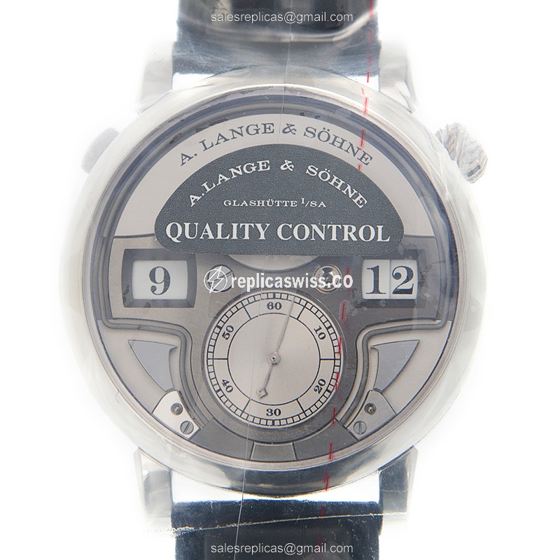 A Lange & Sohne Zeitwerk 147.025 Platinum Replica, Manual Wind, Alligator Strap, Sapphire Crystal
