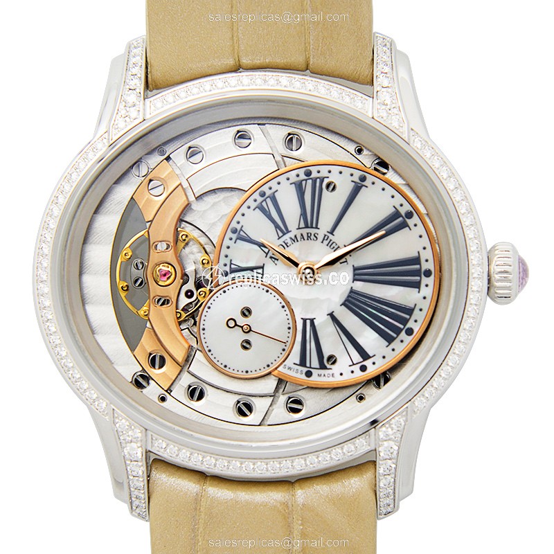 Audemars Piguet 77247BC.ZZ.A813CR.01 MILLENARY Replica in 18kt White Gold, Silver Dial, Automatic