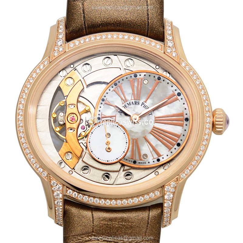 Audemars Piguet 77247OR.ZZ.A812CR.01 Replica, Manual Wind, 18kt Rose Gold Case, Silver Dial