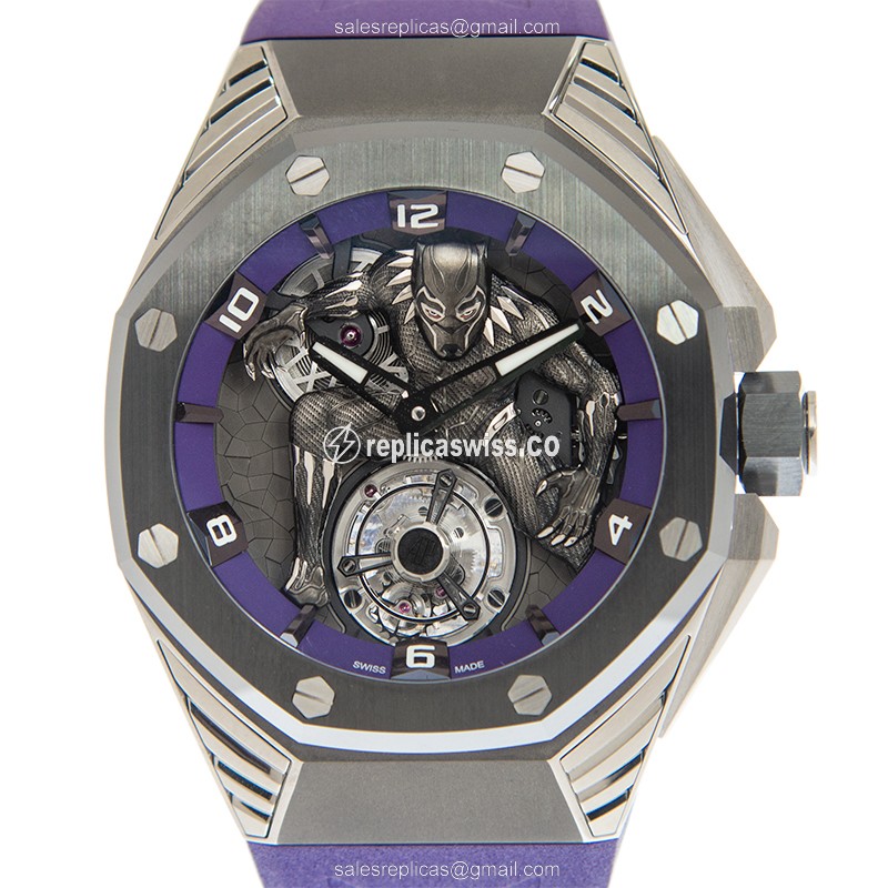 Audemars Piguet ROYAL OAK CONCEPT Manual Wind, Sleek Silver Dial on Ceramic Case, Rubber Strap Watch