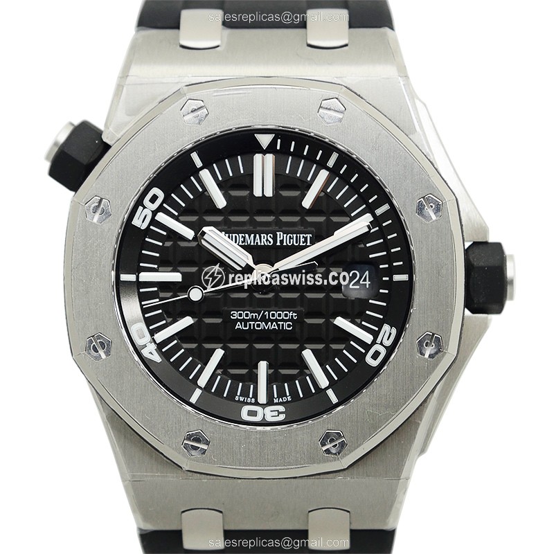 Audemars Piguet Royal Oak Offshore Replica, Automatic, Black Dial, Steel Case, Rubber Strap Watch