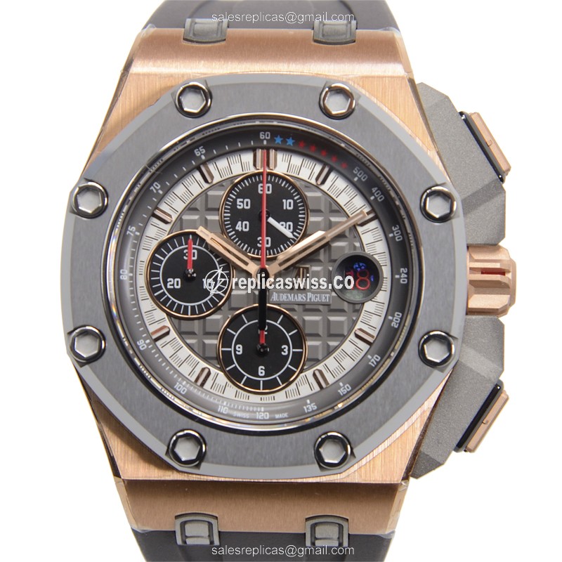 Audemars Piguet Royal Oak Offshore Replica | Automatic Movement | Gray Dial, 18kt Steel & Rubber
