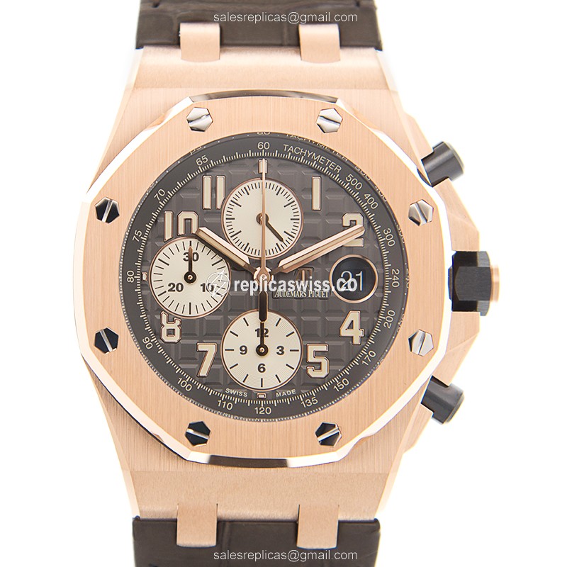 Audemars Piguet Royal Oak Offshore Replica in 18kt Gold, Automatic Movement with Gray Dial &