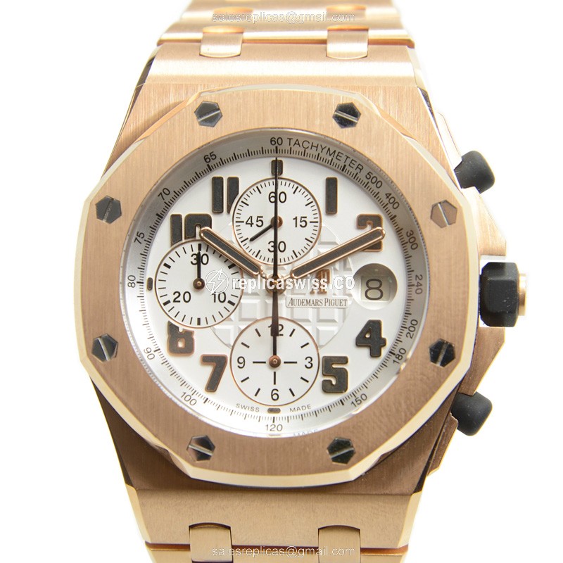 Audemars Piguet ROYAL OAK Offshore Replica in 18kt Gold Case & Silver Dial, Automatic Movement Watch