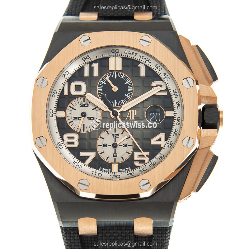 Audemars Piguet Royal Oak Offshore Replica in 18kt Rose Gold & Ceramic, Automatic Movement & Gray