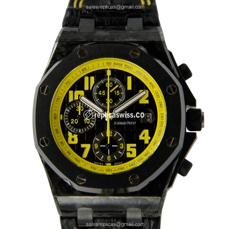 Audemars Piguet ROYAL OAK OFFSHORE Replica in Carbon Case | Automatic Movement, Black Dial Watch