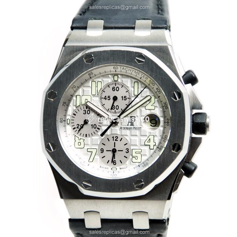 Audemars Piguet ROYAL OAK OFFSHORE Replica in Stainless Steel with White Dial Automatic