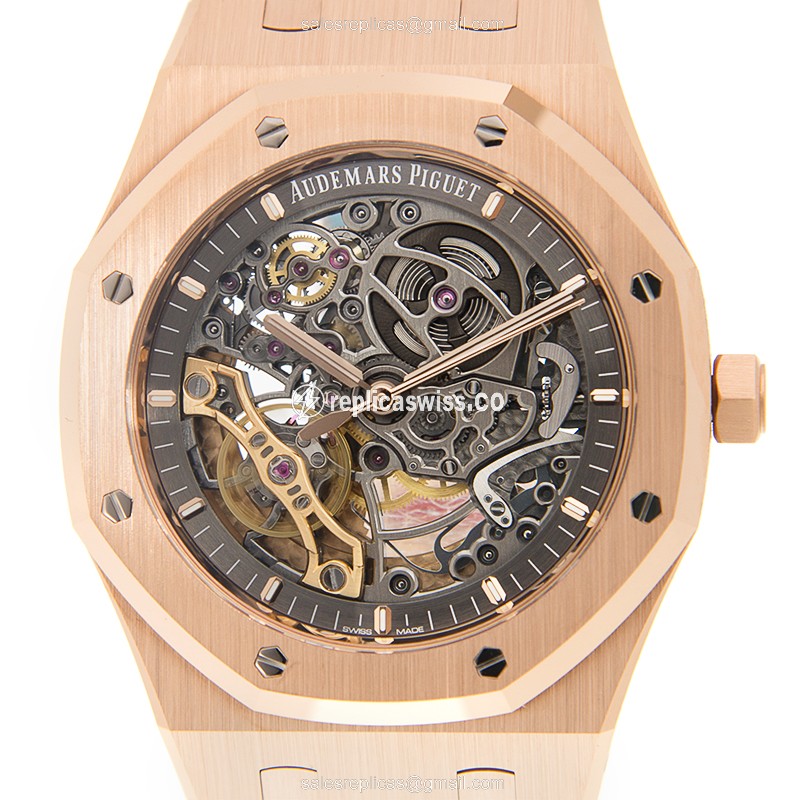 Audemars Piguet ROYAL OAK Replica in 18kt Gold, Automatic Movement & Dark Grey Dial Watch