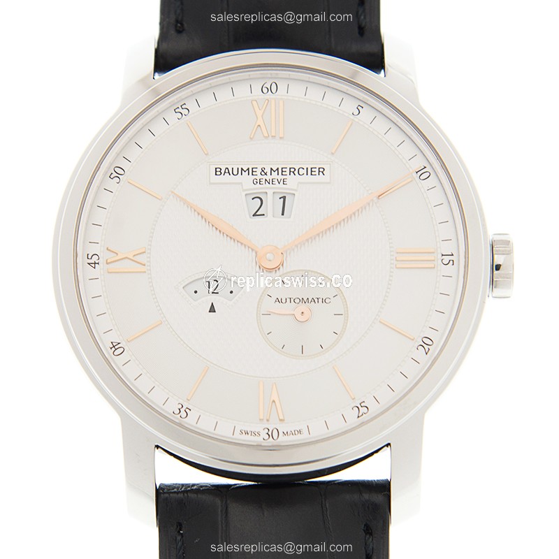 Baume & Mercier CLASSIMA Replica in Stainless Steel, Automatic Movement & White Dial Watch