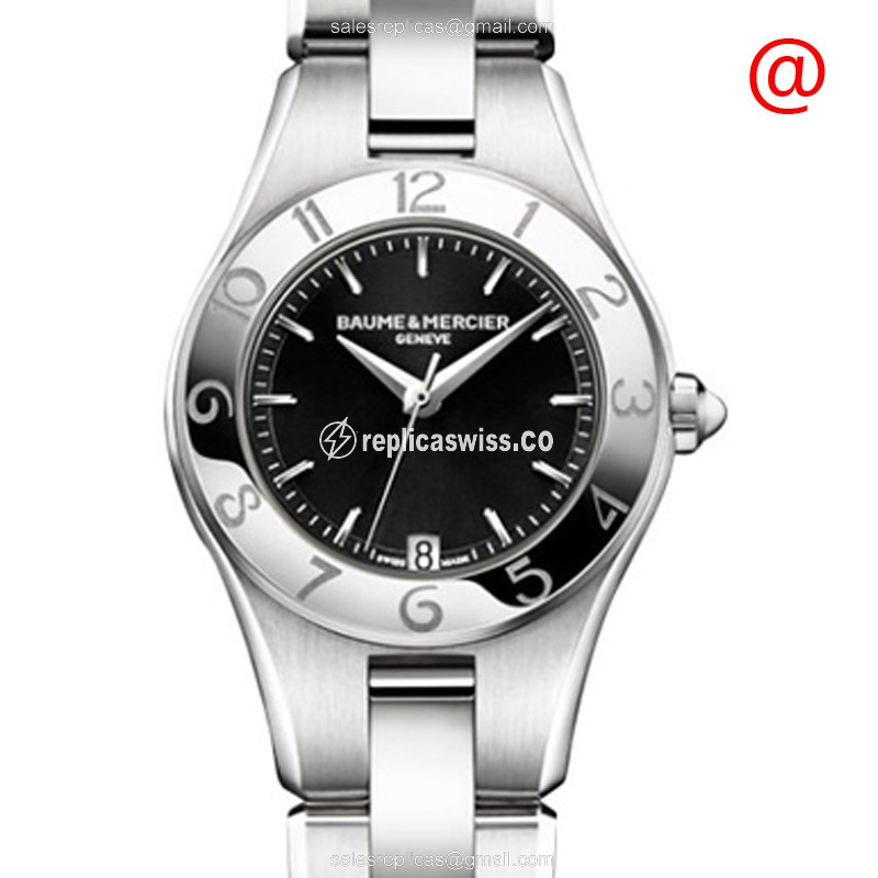 Baume & Mercier Linea M0A10010 Replica, Black Dial & Steel Case, Precision Quartz Movement Watch