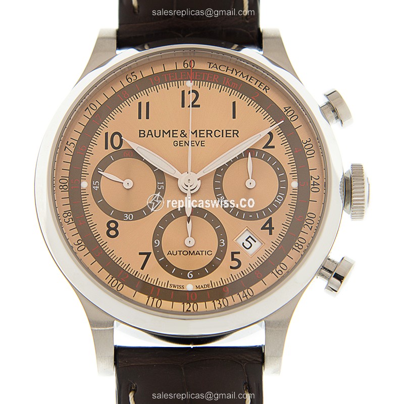 Baume & Mercier M0A10045 CAPELAND Replica | Automatic Movement | Brown Dial, Stainless Steel Case