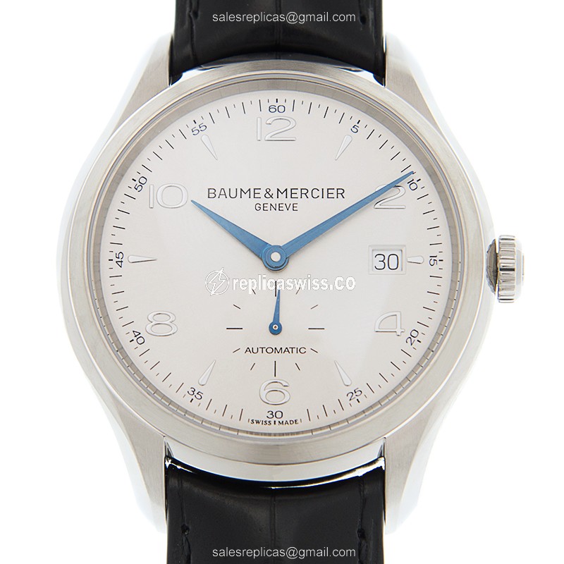 Baume & Mercier M0A10052 CLIFTON Replica in Stainless Steel & Silver Dial, Automatic Movement Watch