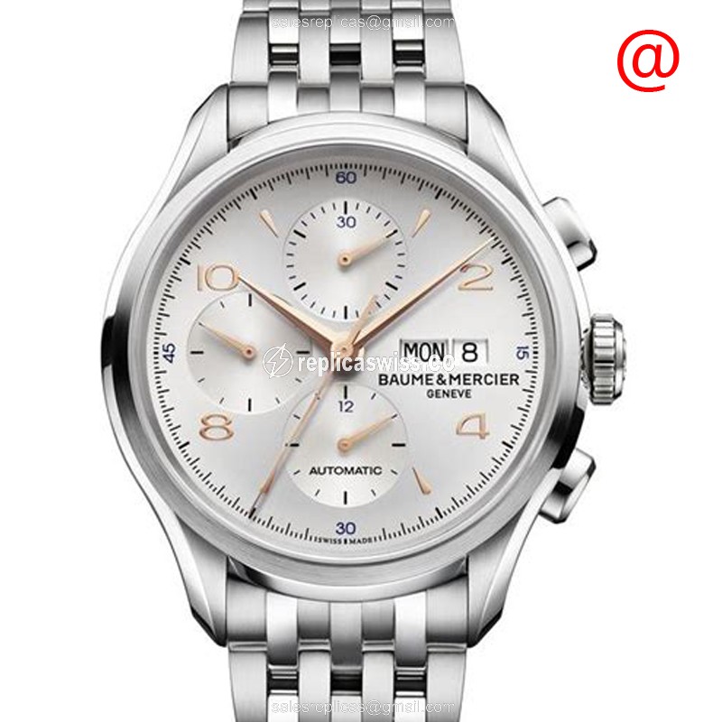 Baume & Mercier M0A10130 CLIFTON Replica | Automatic Movement | Silver Dial & Steel Case Watch