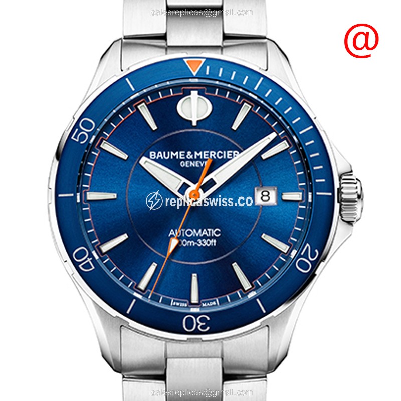 Baume & Mercier M0A10378 CLIFTON Automatic Replica, Blue Dial, Stainless Steel Case & Silver Band