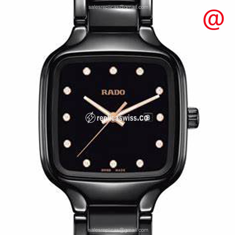 Black Ceramic Dial Rado R27080702 Replica Watch, Luxury Quartz Movement & Sleek Ceramic Strap