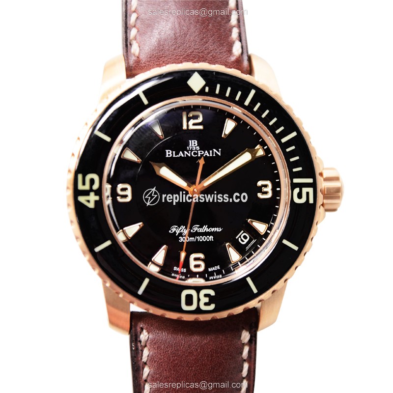 Blancpain 5015A-3630-63B FIFTY FATHOMS Automatic 18kt Rose Gold