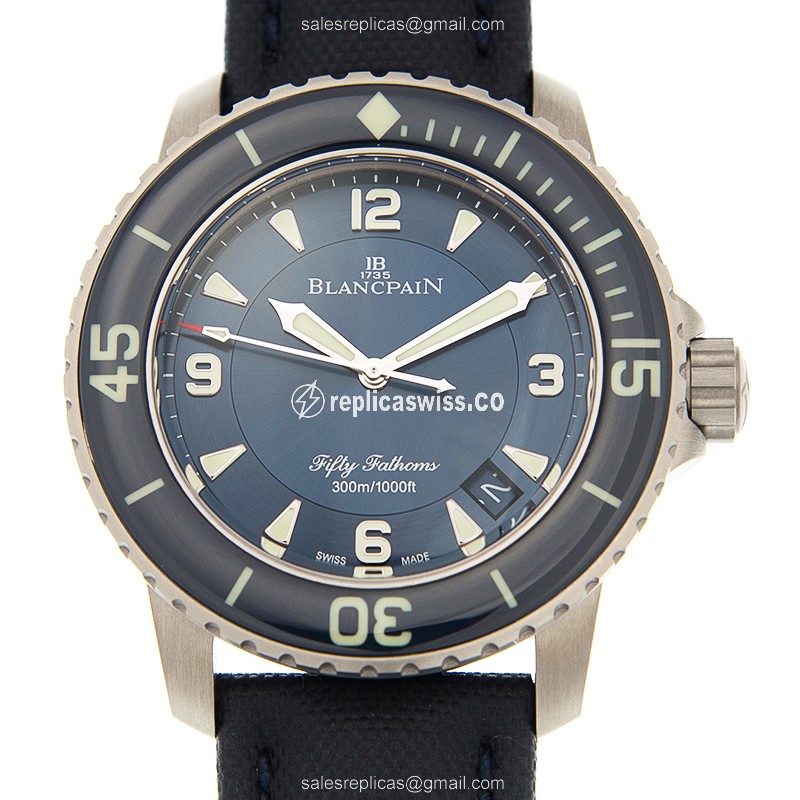 Blancpain 5015D-1240-52A Fifty Fathoms Replica, Automatic Movement, Blue Steel Case Watch