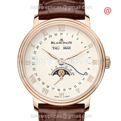 Blancpain Villeret 6264-3642-55B Replica | Automatic Movement, 18kt Rose Gold Case Watch