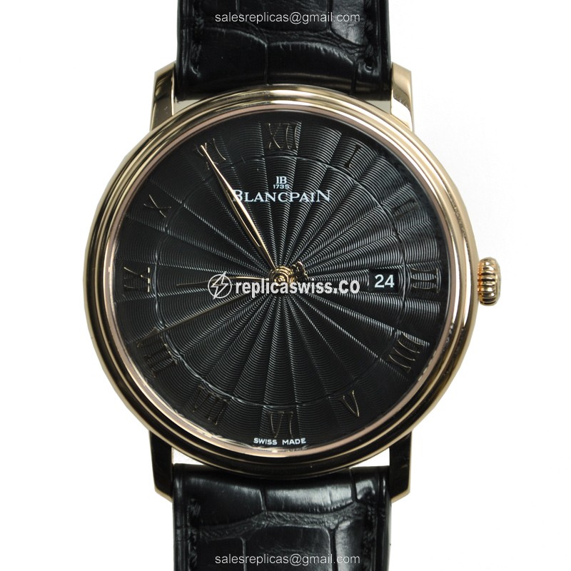 Blancpain Villeret 6651-3630-55B Replica | Automatic Caliber | 18kt Rose Gold Case Watch