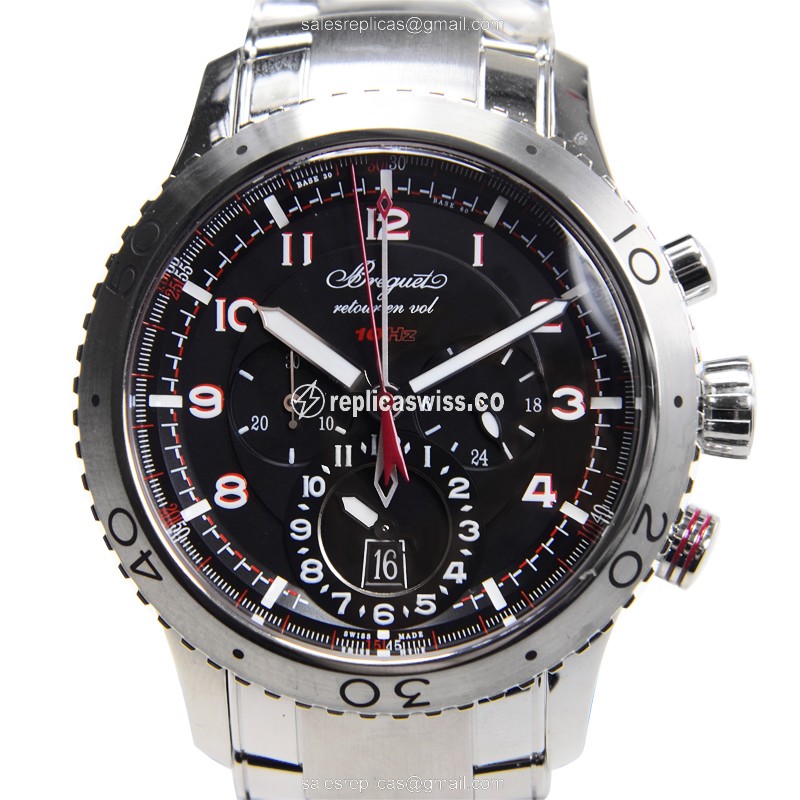 Breguet 3880ST/H2/SX0 TYPE XXI Replica | Automatic Movement | Black Dial, Stainless Steel Case Watch