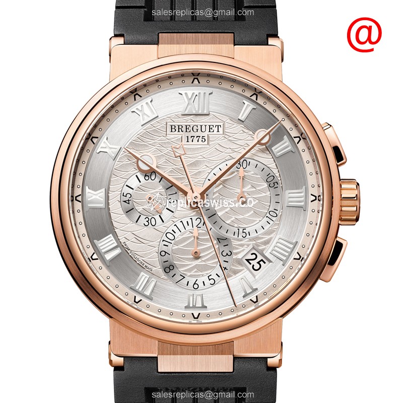 Breguet 5527BR/12/5WV Marine Replica in 18kt Gold with Silver Dial & Automatic Movement Watch