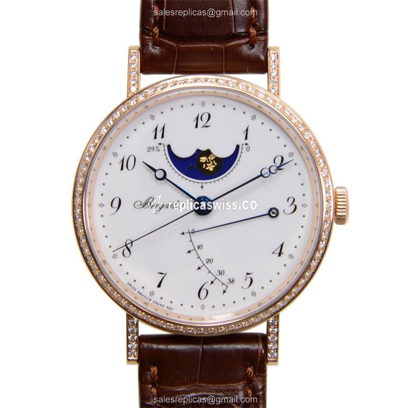 Breguet 8788BR/29/986/DD00 Classic Automatic Watch: 18kt Rose Gold Case, Alligator Brown Strap