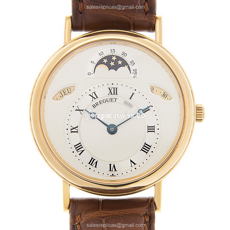 Breguet Classic 3330BA/1E/986 | Automatic Movement, 18kt Gold Case, Silver Dial, Brown Alligator