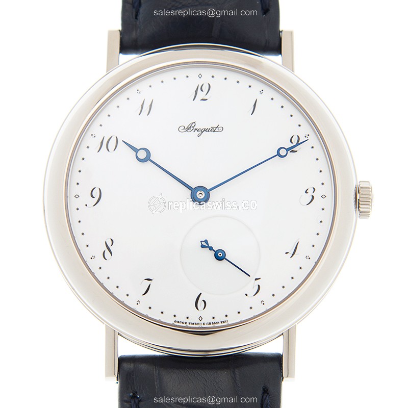 Breguet Classic 5140BB/29/9W6 Replica: Automatic White Gold Case, Alligator Black Strap Watch
