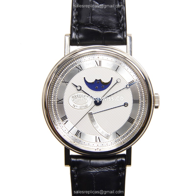 Breguet Classic 7787BB/12/9V6 | Automatic Movement, 18kt Silver Dial, Alligator Strap Watch
