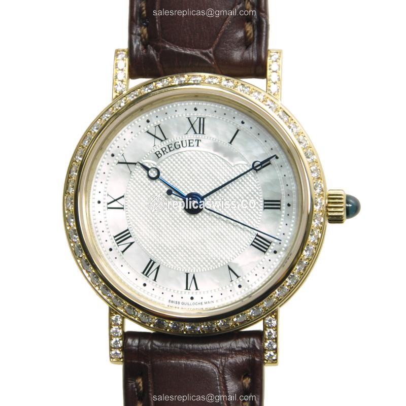 Breguet Classic 8068BA/52/964/DD00 Replica: Automatic Movement, 18kt Gold Case, Silver Dial Watch